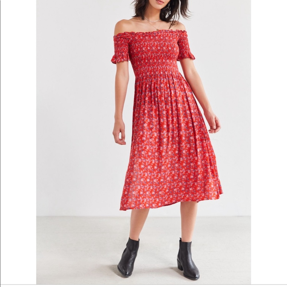Urban Outfitters off the shoulder midi dress
